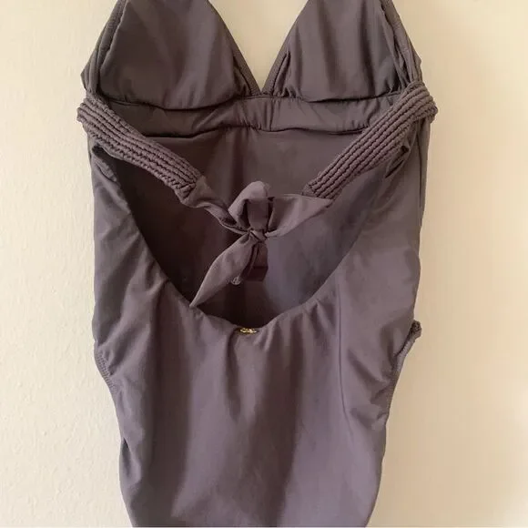 Pilyq Island Embroidered Halter One Piece in Coco - Picture 6 of 10